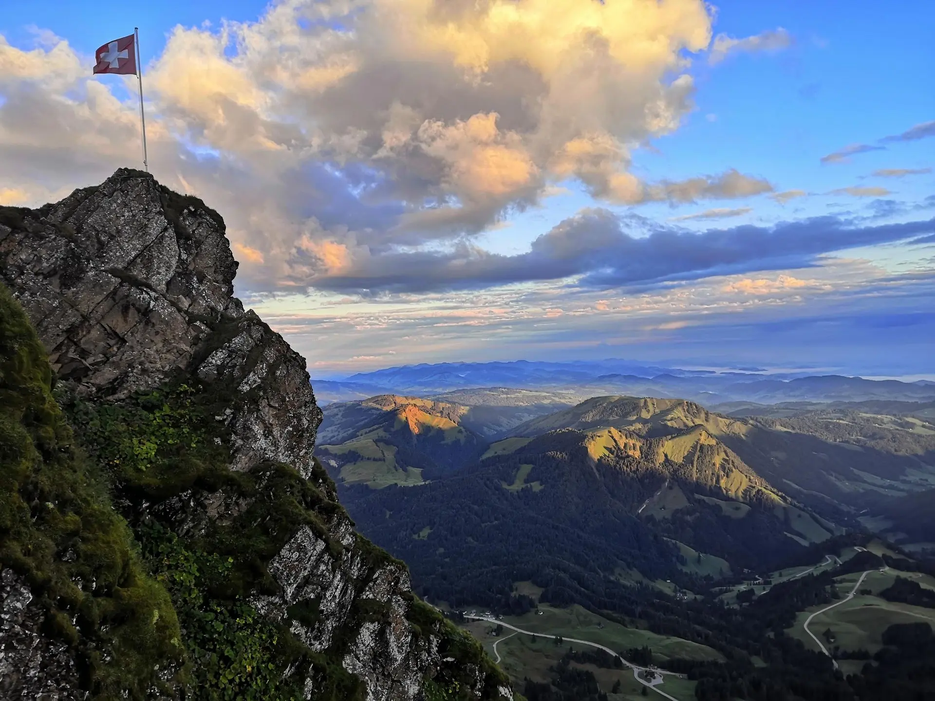 Mount Säntis in Switzerland, view from the Berggasthaus Tierwies